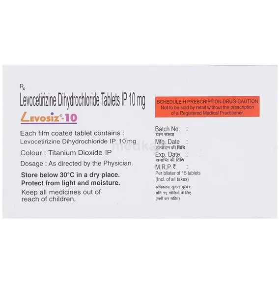 levosiz 10mg tablet 15's